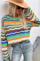 Casual Colorblock Knit Sweater