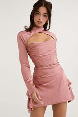 Sexy Knit Classic Color Cocktail Dress