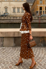 Cotton Linen Deep V Mermaid Dress Two Piece Set