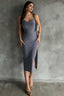 Elegant Slit Spaghetti Strap Bodycon Dress