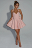 Square Neck Halter Bow Sleeveless Party Dress