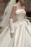 Strapless Satin Cathedral Train Wedding Dress