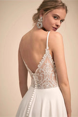 Plunging Lace Mermaid Wedding Dress