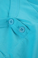 Puff Sleeve Button Front T-Shirt