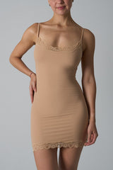 Stretchy Sleeveless Lace Slip Bodycon Dress