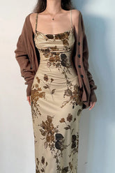 Elegant Retro Sleeveless Floral Dress