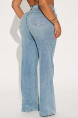 Loose Fit High Waist Straight Jeans
