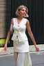 Button Front Two Piece Knit Vest Skirt Set