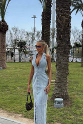 Sexy Slim Fit Button-Up Denim Dress