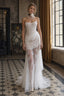 High-End Lace Sheer Paneled Corset Strapless Party Dress