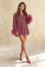 Solid Shiny Feathered Patchwork Stand Collar Coat