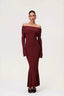 Solid Ruched Off-Shoulder Knit Bodycon Dress