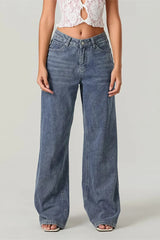 Star Print Loose Wide Leg Jeans