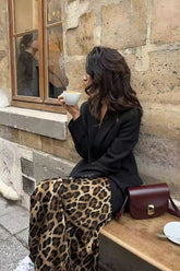 Elegant Draped Satin Midi Skirt