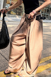 Effortlessly Chic Street Wrinkle Resistant Parachute Wide Leg Pants