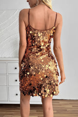Large Sequin Sleeveless Cami Sequin Dress