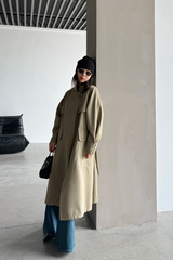 Vintage Lapel Long British Slouchy Casual Overcoat