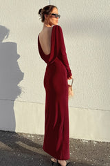 Defined Waist Long Work Dress