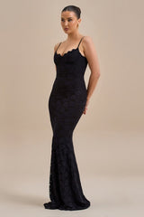 Backless Bodycon Maxi Lace Dress