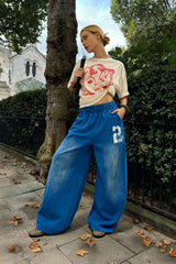 Y2K Oversized Blue Sweat Pant