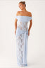 Sheer Lace Cutout Ribbon Bodycon Lace Dress