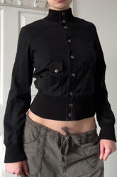 Fitted Short Band Collar Jacket