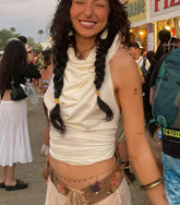 Backless Hooded Bandage Crop Top Y2K Cami Top