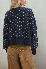 Cropped Butterfly Pattern Sweater