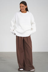 Casual Solid Color Pullover Sweater