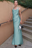 Backless Jersey Cowl Neck Midi Wrap Dress
