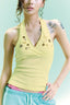 Studded Halter Neck Fitted Tank Top