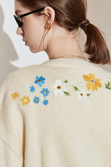 Vintage Floral Embroidery Sweater