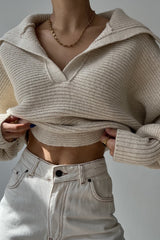 Long Sleeve Collar Knit Sweater