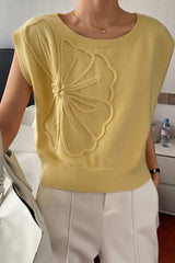 Casual Short Sleeve Knit Sweater