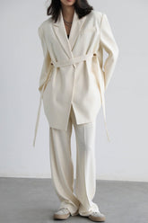Deconstructed Wide Lapel Draped Blazer