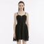 Splicing Gauze Party Club Brushed Lace Black Metal Summer Gothic Dress