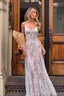 Leopard Mesh Spaghetti Strap Maxi Dress