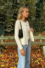 Retro Round Neck Long Sleeve Knit Cardigan