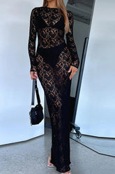 See-through Lace Maxi Dress
