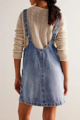 Mini Suspender Denim Dress