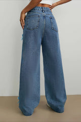 Bow Detail Straight Leg Jeans
