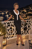 Polka Dot V-Neck Puff Sleeve Bodycon Maxi Dress