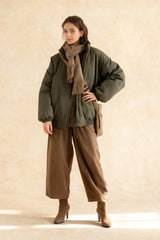 Ribbed High Neck Jacket