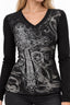 Gothic V-neck Graphic Cotton T-shirt