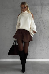 Off Shoulder Turtleneck Sweater