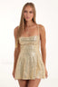 Jewel Sequin Stylish Cowl Neck Dress S / Gold