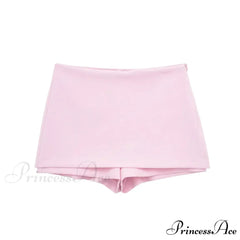 Pink Halter Sleeveless Charming Top And Skort Set