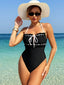 Pleated Ruffle One Piece Black / S