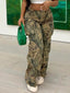Chic Casual Loose-Fit Camo Cargo Sweatpants