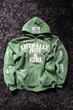 Street Style 3D Letter Zipper Hoodie